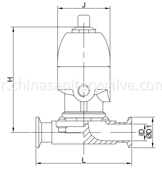 Mini Pneumatic diaphragm valve clamped DIN.